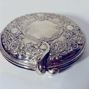 Silver-plate MCM Compact with Photo Frame and Mirror Wedding Engagement Vintage